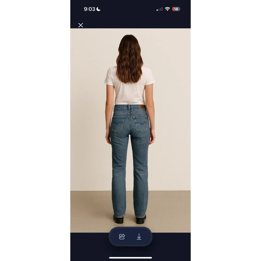 Levis 305 Womens 12M‎ Blue Jeans Classic Straight Leg Jeans Fray Hem Hong Kong